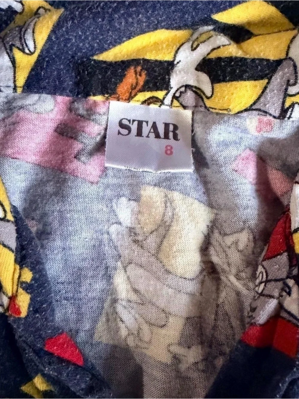 Vintage Kids Navy Cartoon Character Pajama Set - Unbranded
